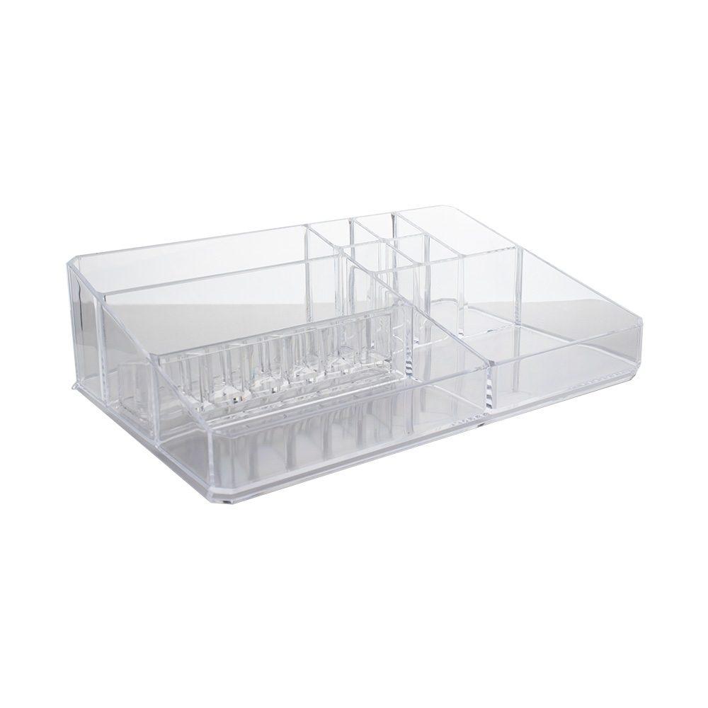 Organizador de cosmeticos acrilico DV1318 na cor Transparente, brinde personalizado Sky Brindes