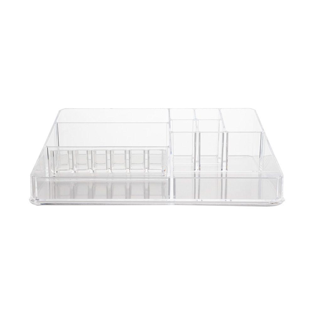 Organizador de cosmeticos acrilico DV1318 na cor Transparente, brinde personalizado Sky Brindes