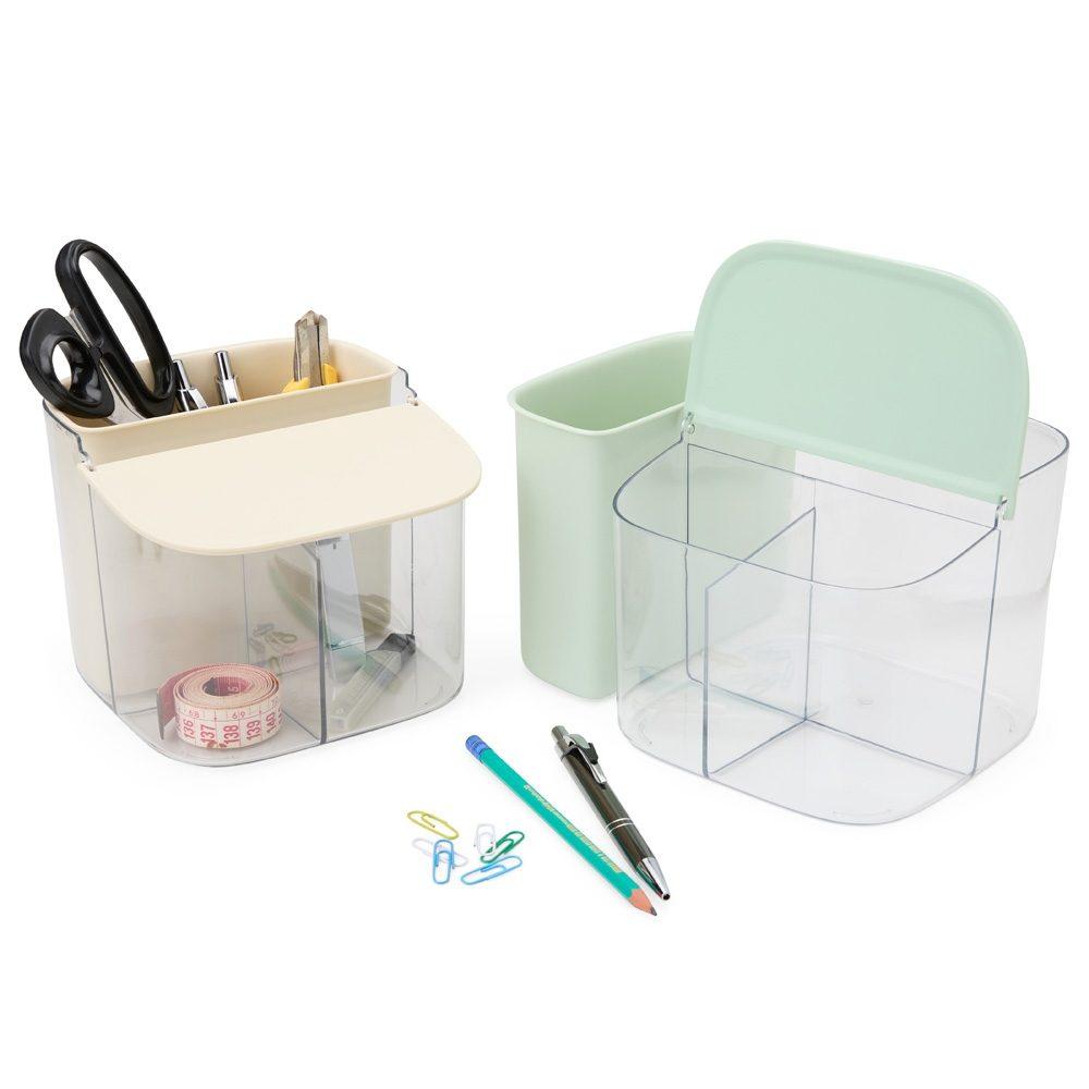 Organizador plástico DV1321 na cor Bege, brinde personalizado Sky Brindes