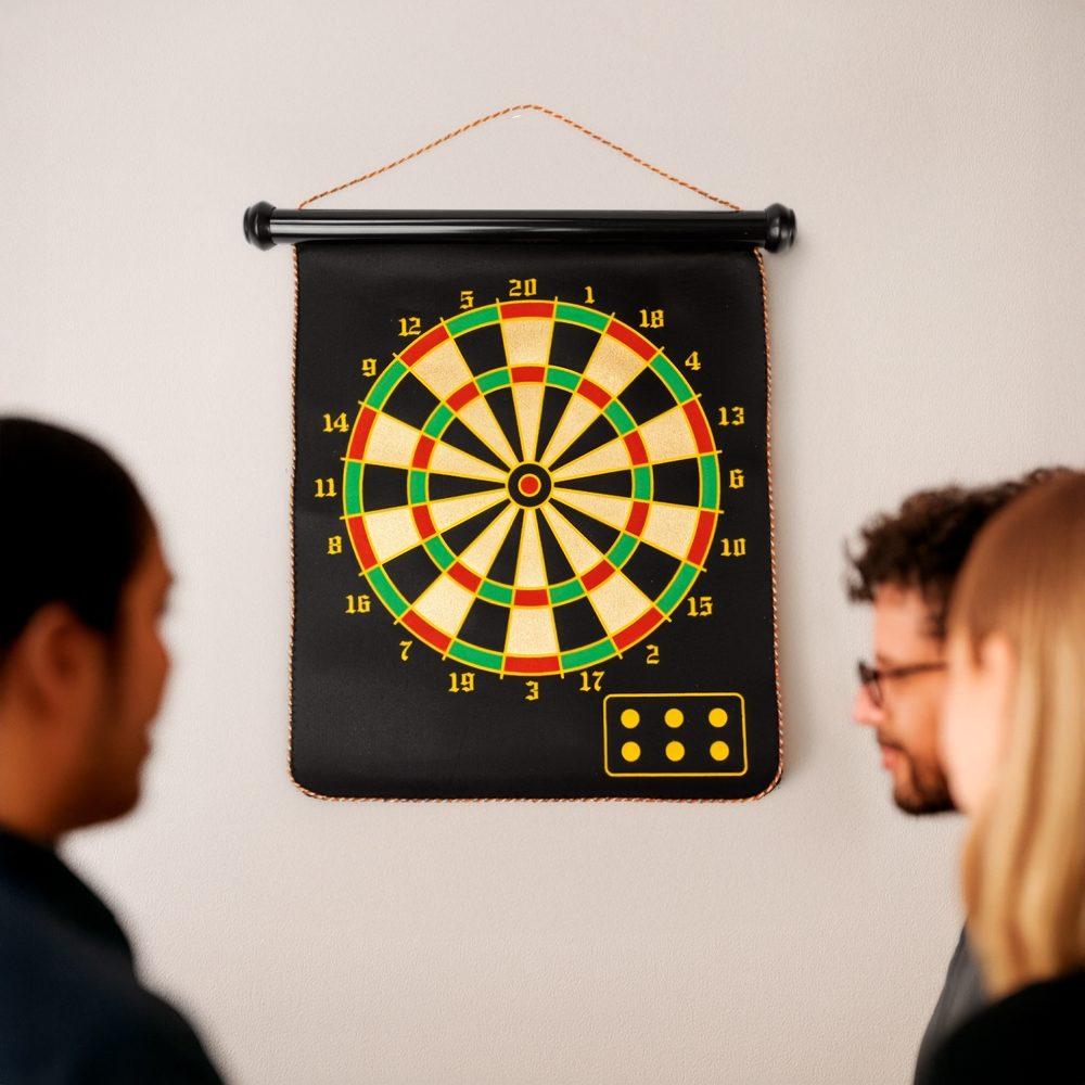 Jogo de dardos magnético dupla face DV1326 na cor Preto, brinde personalizado Sky Brindes