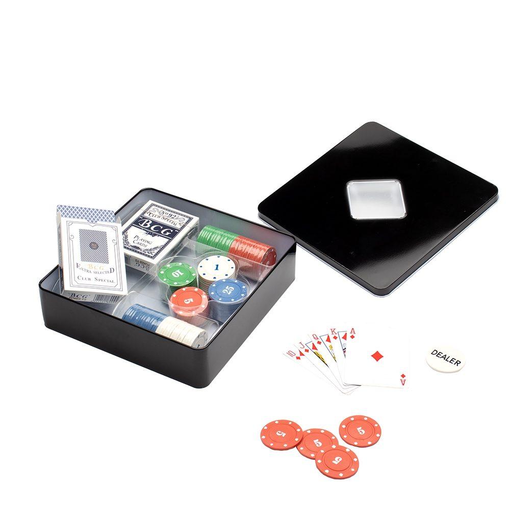 Kit poker 100 fichas DV1333 na cor Preto, brinde personalizado Sky Brindes
