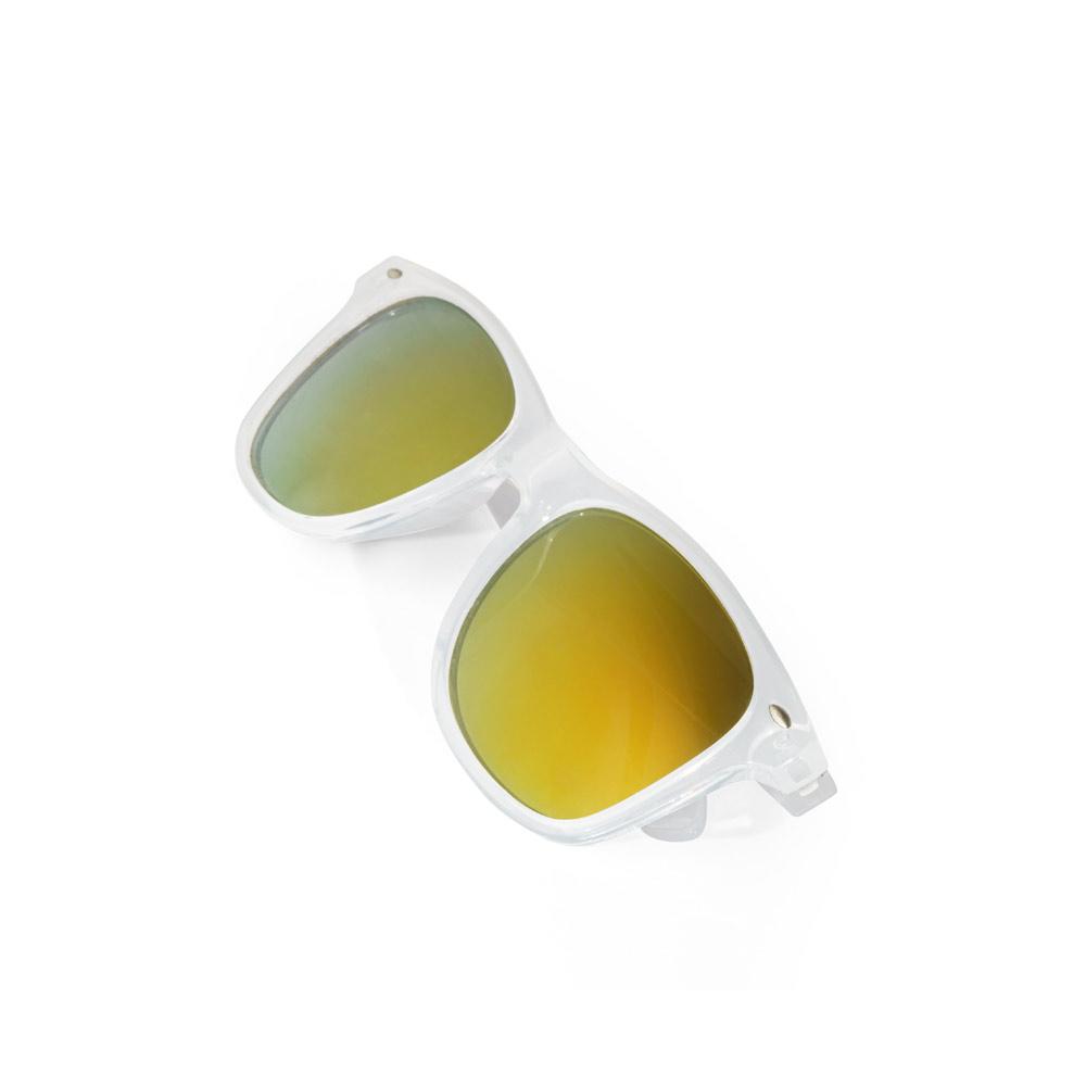Óculos de sol em pc com armação translúcida DV1348 na cor Amarelo e amarelo, brinde personalizado Sky Brindes