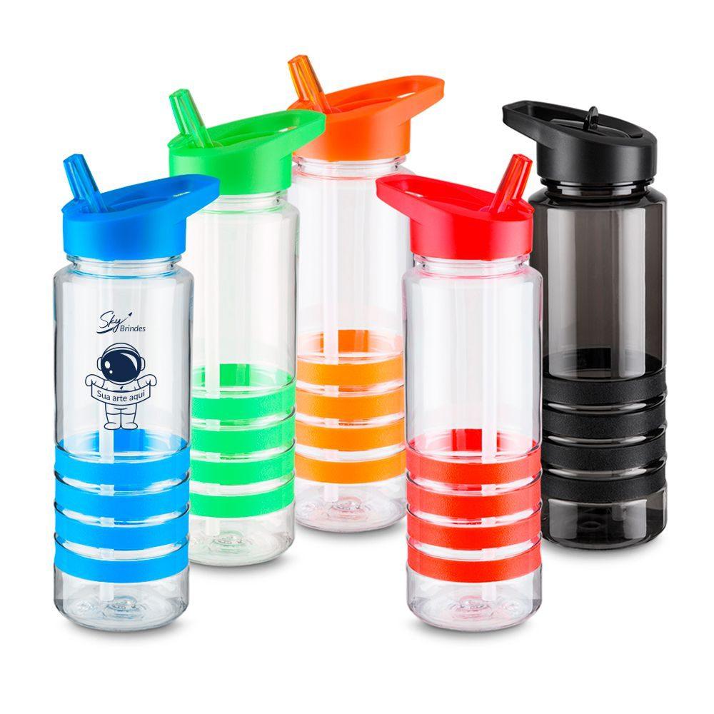 Squeeze Plástico 700ml. GA0018 na cor Preto, brinde personalizado Sky Brindes