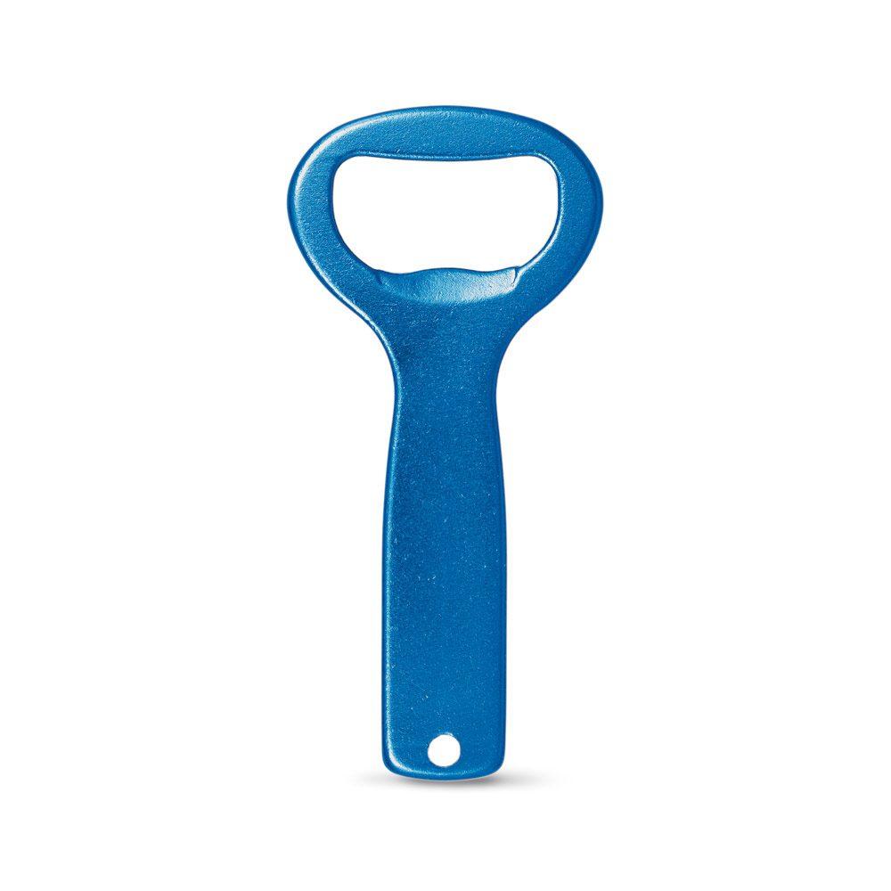 Abridor de garrafas em alumínio GA1682 na cor Azul royal, brinde personalizado Sky Brindes