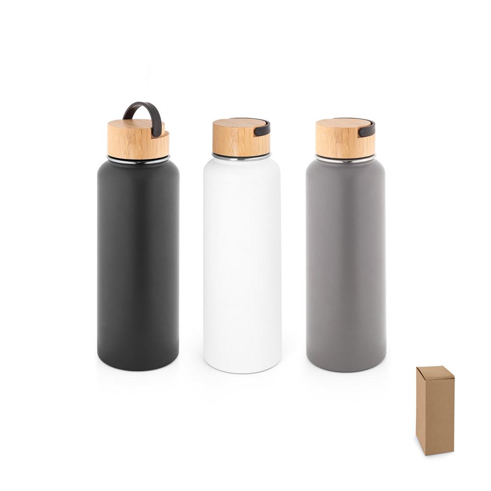 Squeeze térmico em aço inox GA1686 na cor Cinza escuro, brinde personalizado Sky Brindes