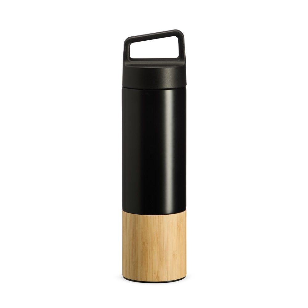 Garrafa Térmica 550ml GA1698 na cor Preto, brinde personalizado Sky Brindes