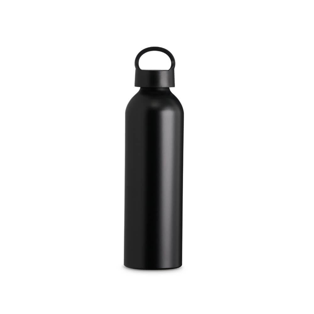 Garrafa Alumínio 630ml GA1741 na cor Preto, brinde personalizado Sky Brindes