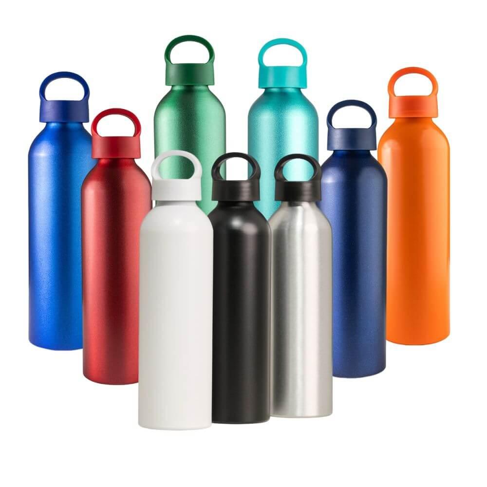 Garrafa Alumínio 630ml GA1741 na cor Branco, brinde personalizado Sky Brindes