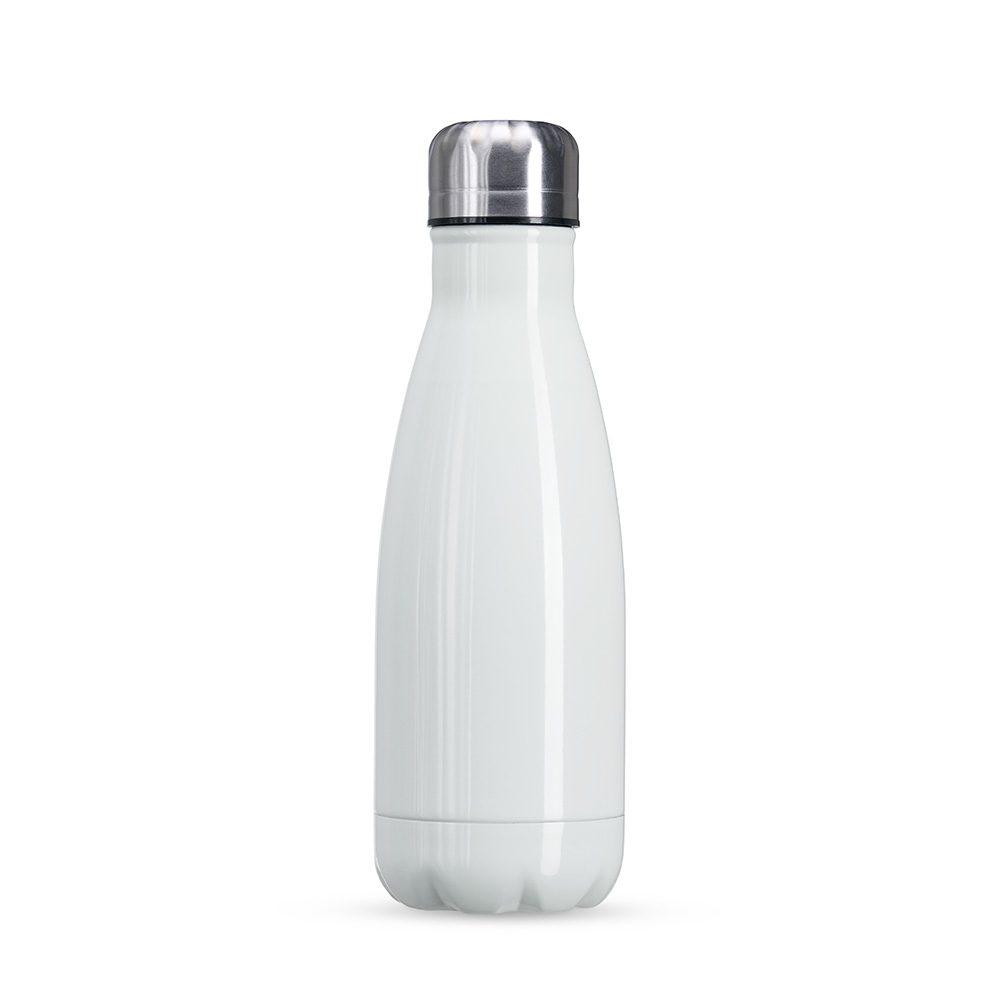 Garrafa Inox 540ml GA1744 na cor Branco, brinde personalizado Sky Brindes