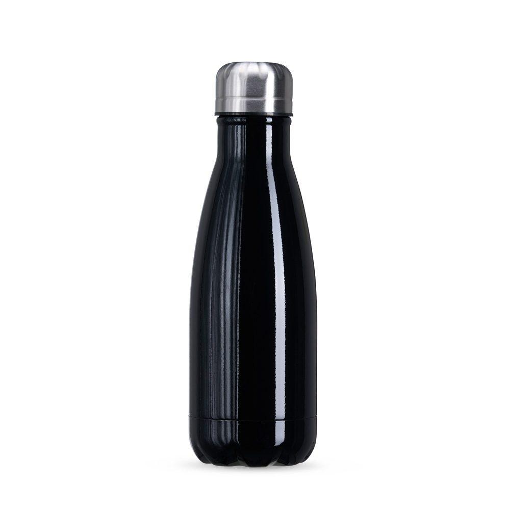 Garrafa Inox 540ml GA1744 na cor Preto, brinde personalizado Sky Brindes
