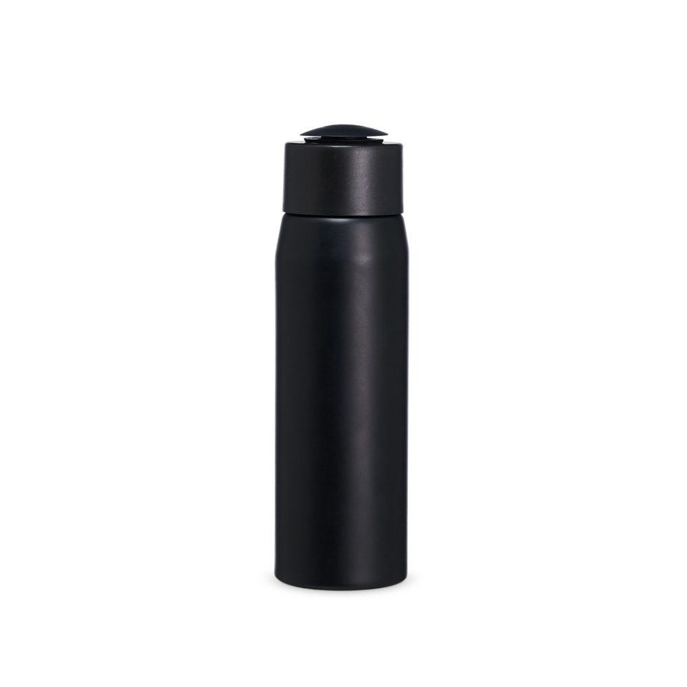 Garrafa de Alumínio 600ml GA1746 na cor Preto, brinde personalizado Sky Brindes