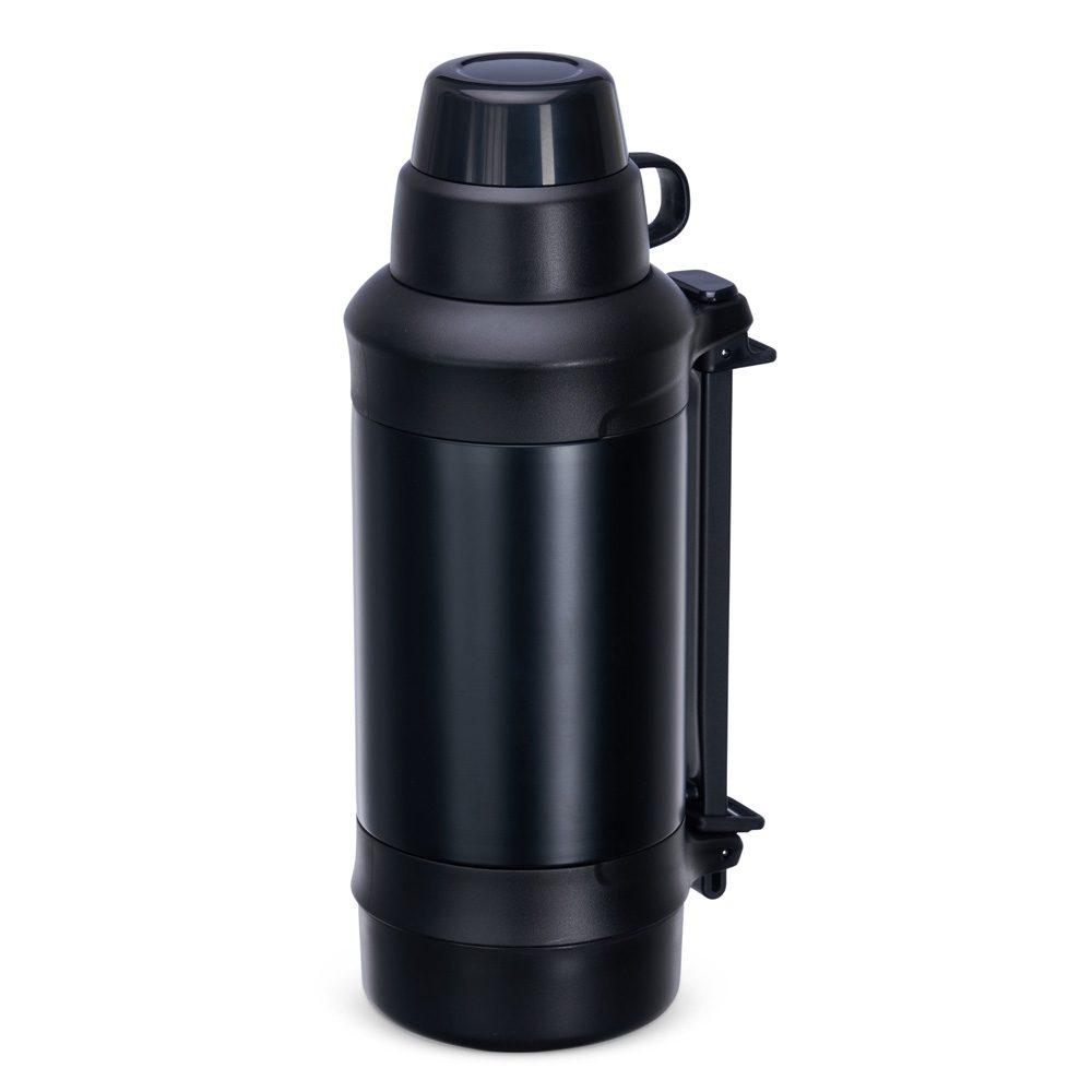 Garrafa Térmica 1250ml GA1760 na cor Preto, brinde personalizado Sky Brindes