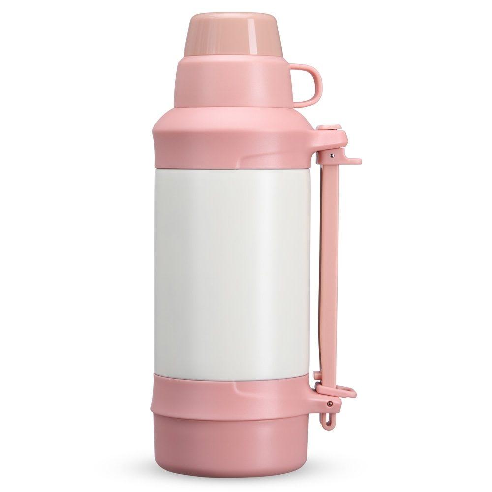 Garrafa Térmica 1250ml GA1760 na cor Rosa, brinde personalizado Sky Brindes