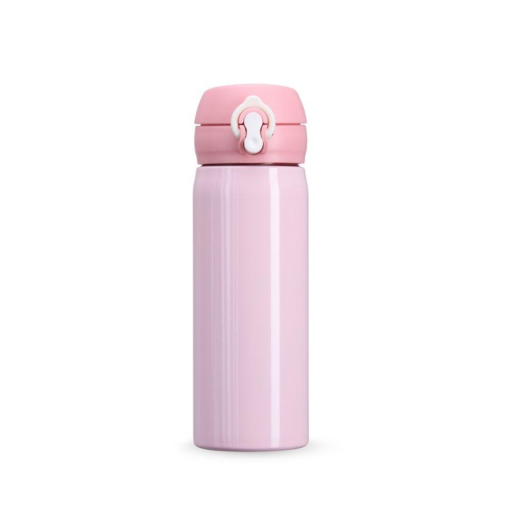 Garrafa Inox 500ml GA1761 na cor Rosa, brinde personalizado Sky Brindes