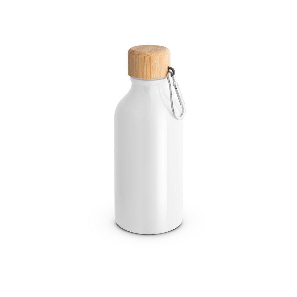 Squeeze Alumínio 400ml GA1772 na cor Branco, brinde personalizado Sky Brindes