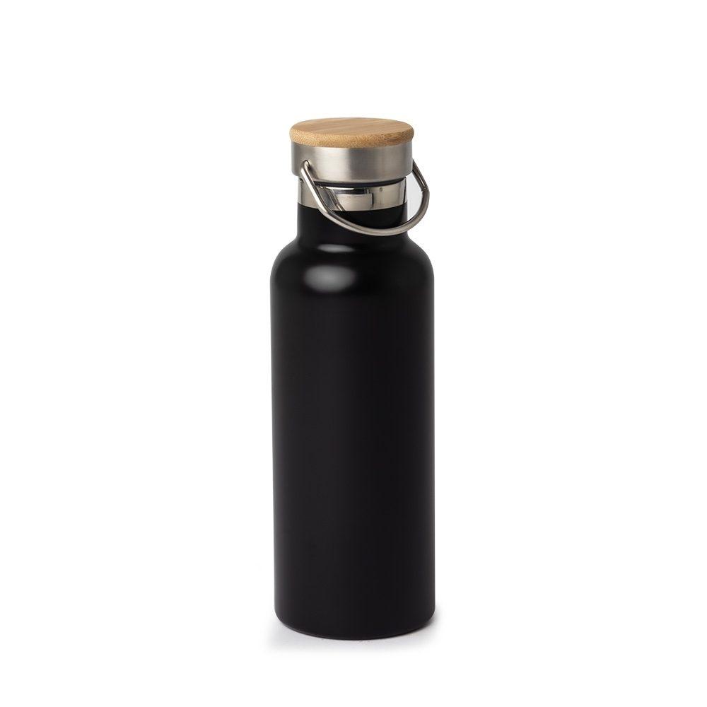 Garrafa Térmica 500ml GA1783 na cor Preto, brinde personalizado Sky Brindes