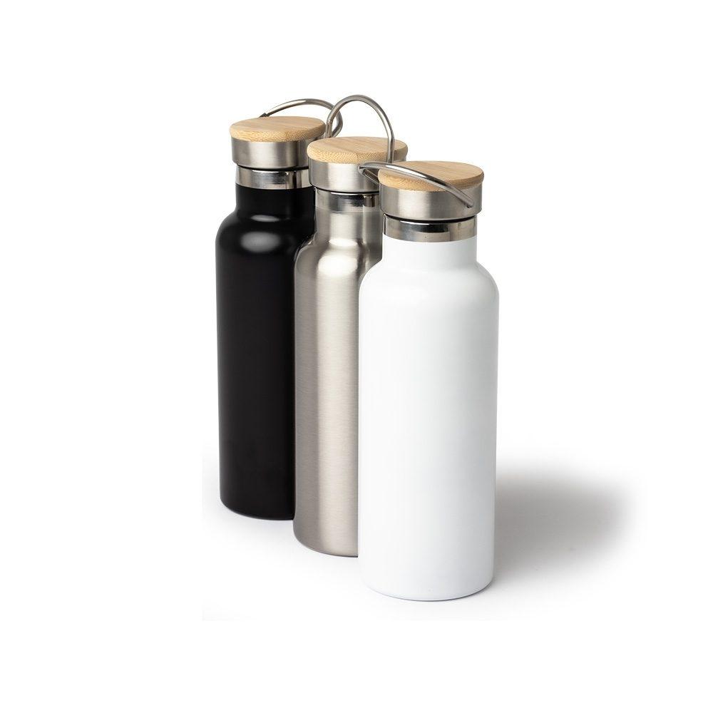 Garrafa Térmica 500ml GA1783 na cor Preto, brinde personalizado Sky Brindes