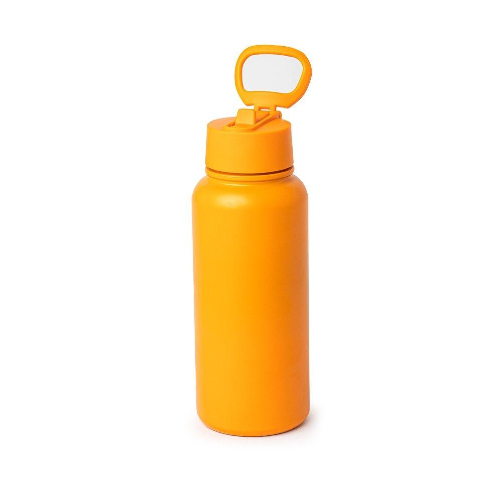 Garrafa Térmica 900ml GA1784 na cor Laranja, brinde personalizado Sky Brindes
