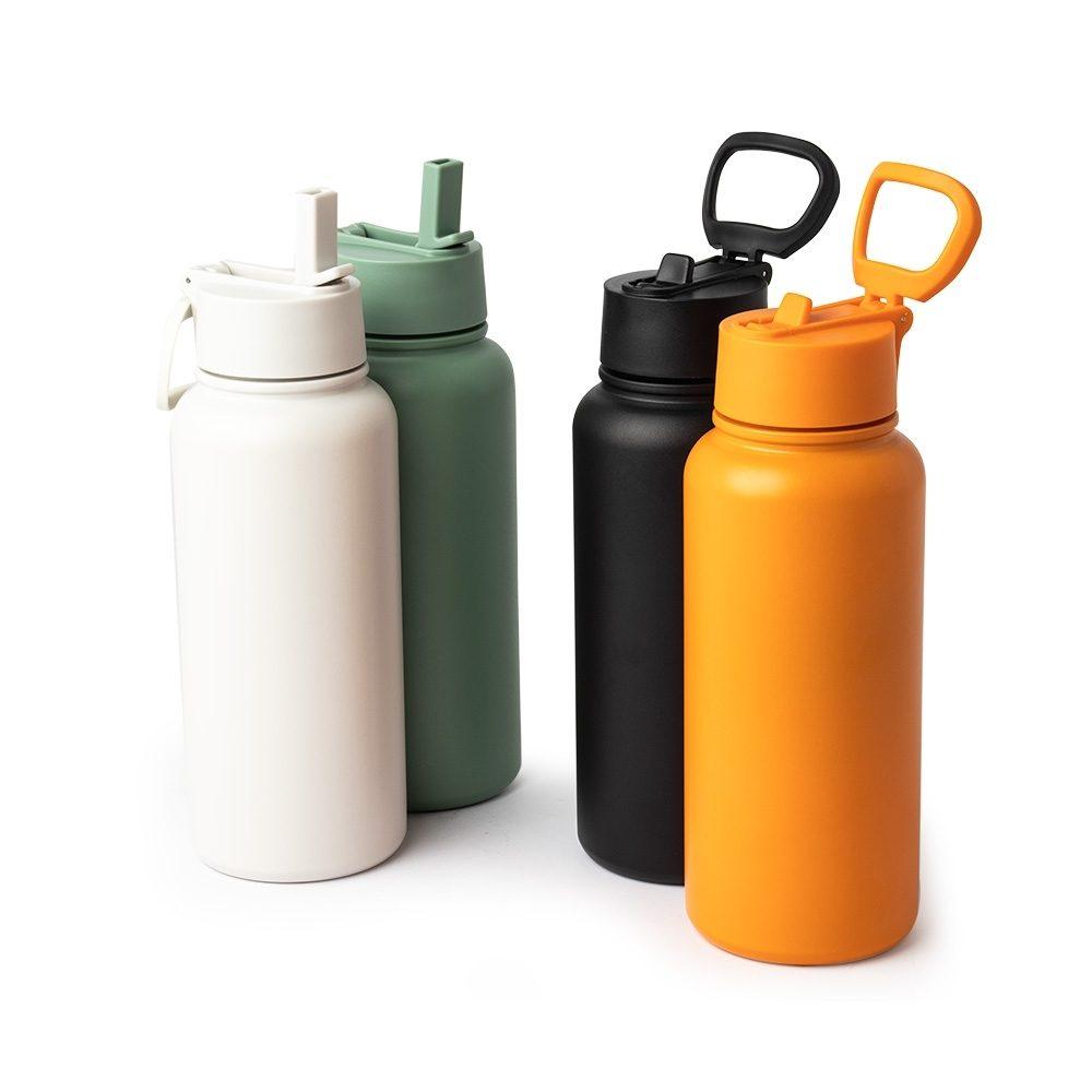 Garrafa Térmica 900ml GA1784 na cor Preto, brinde personalizado Sky Brindes