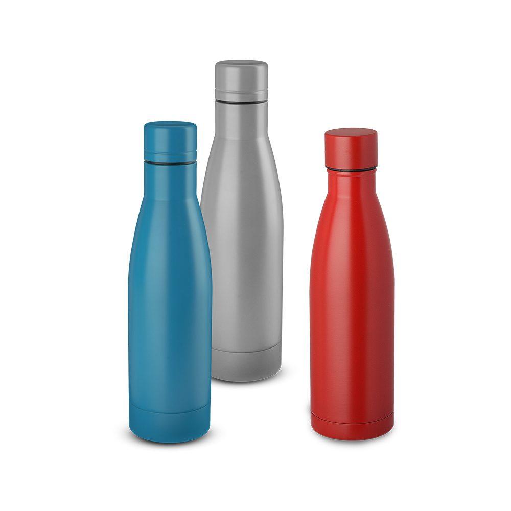 Garrafa em Aço Inox 450ml GA1786 na cor Vermelho, brinde personalizado Sky Brindes