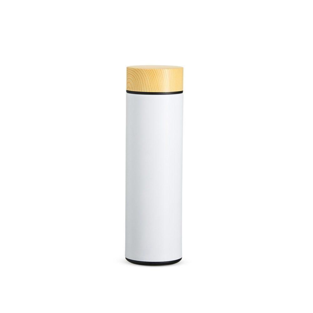 Garrafa Térmica 450ml GA1797 na cor Branco, brinde personalizado Sky Brindes