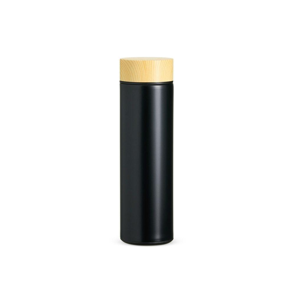 Garrafa Térmica 450ml GA1797 na cor Preto, brinde personalizado Sky Brindes