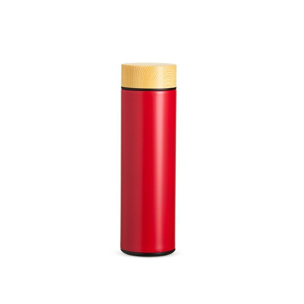Garrafa Térmica 450ml GA1797 na cor Vermelho, brinde personalizado Sky Brindes