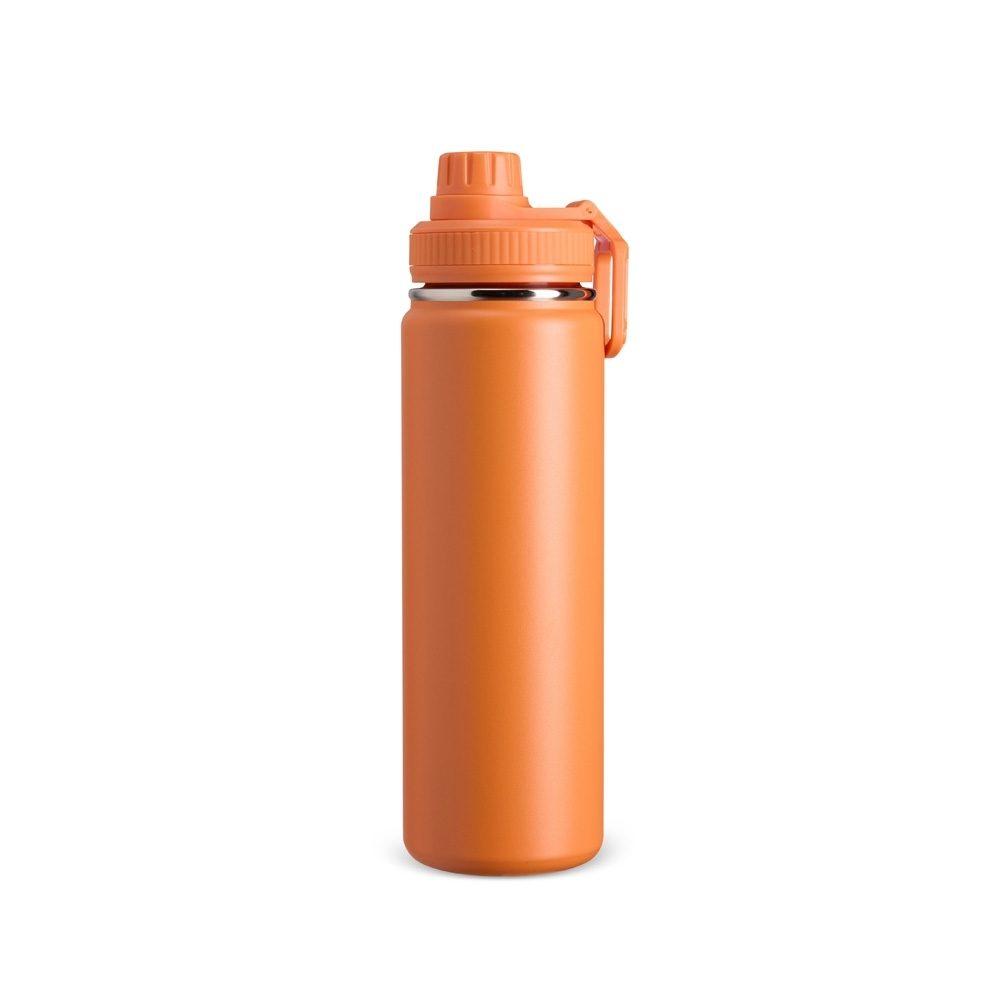 Garrafa Térmica Inox 750ml GA1807 na cor Laranja, brinde personalizado Sky Brindes