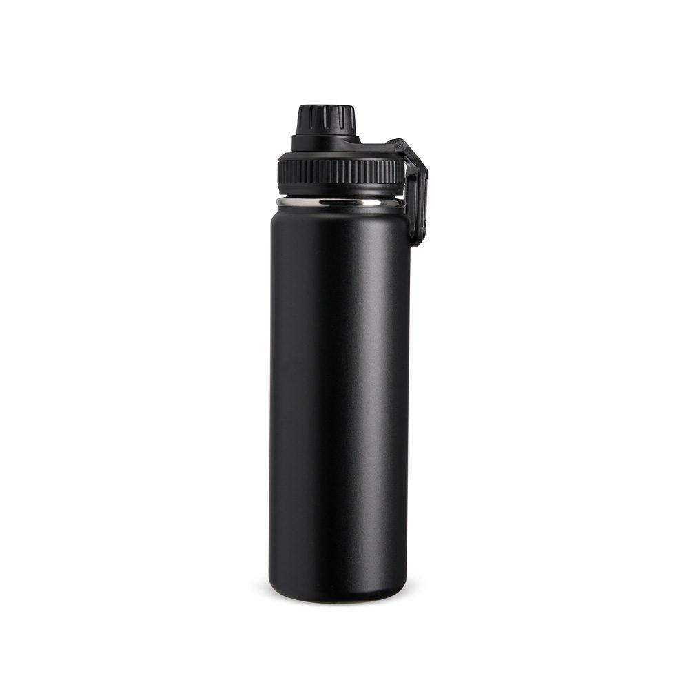 Garrafa Térmica Inox 750ml GA1807 na cor Preto, brinde personalizado Sky Brindes