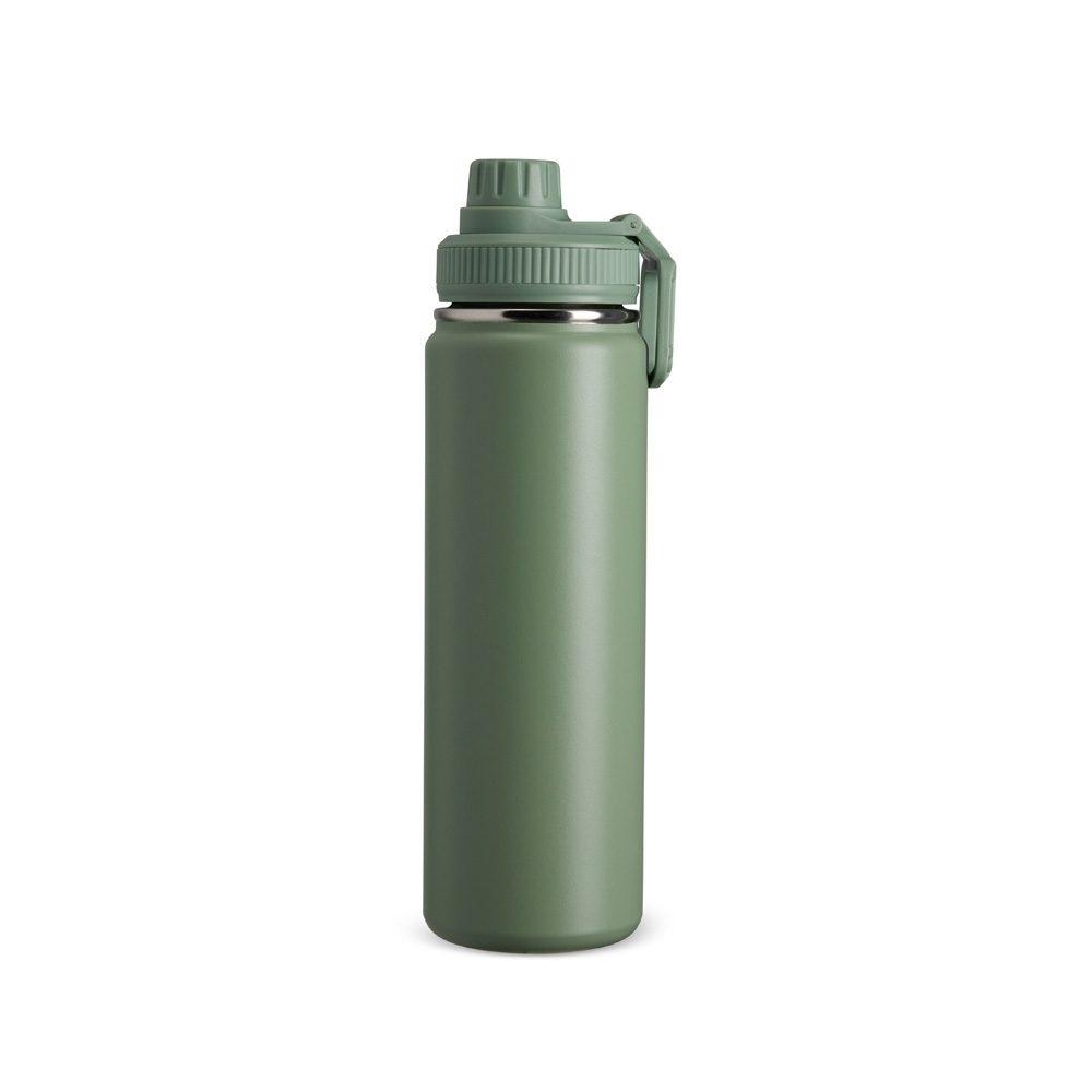 Garrafa Térmica Inox 750ml GA1807 na cor Verde escuro, brinde personalizado Sky Brindes