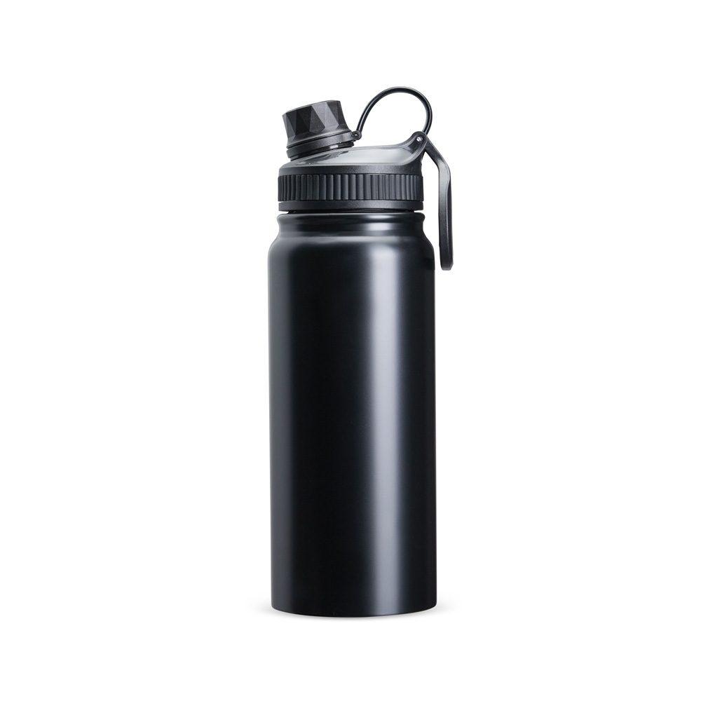 Garrafa Térmica 650ml GA1814 na cor Preto, brinde personalizado Sky Brindes