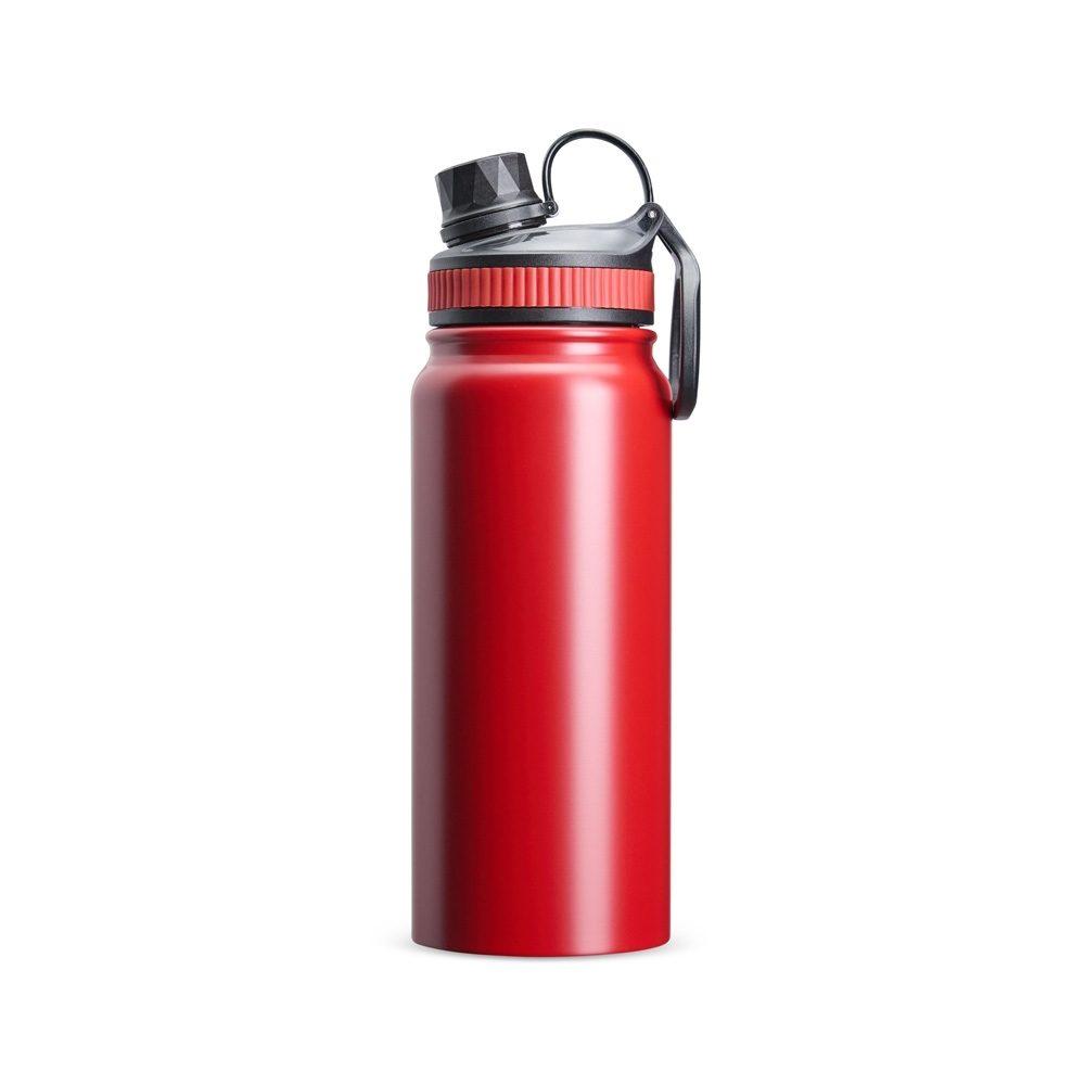 Garrafa Térmica 650ml GA1814 na cor Vermelho, brinde personalizado Sky Brindes