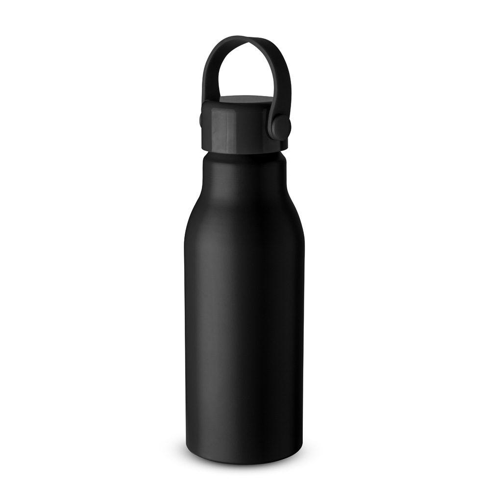 Garrafa Alumínio 700ml GA1818 na cor Preto, brinde personalizado Sky Brindes