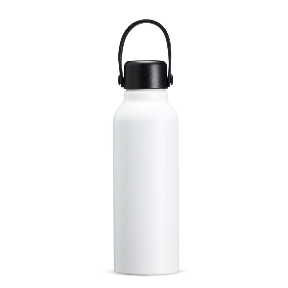 Garrafa Alumínio 800ml GA1822 na cor Branco, brinde personalizado Sky Brindes
