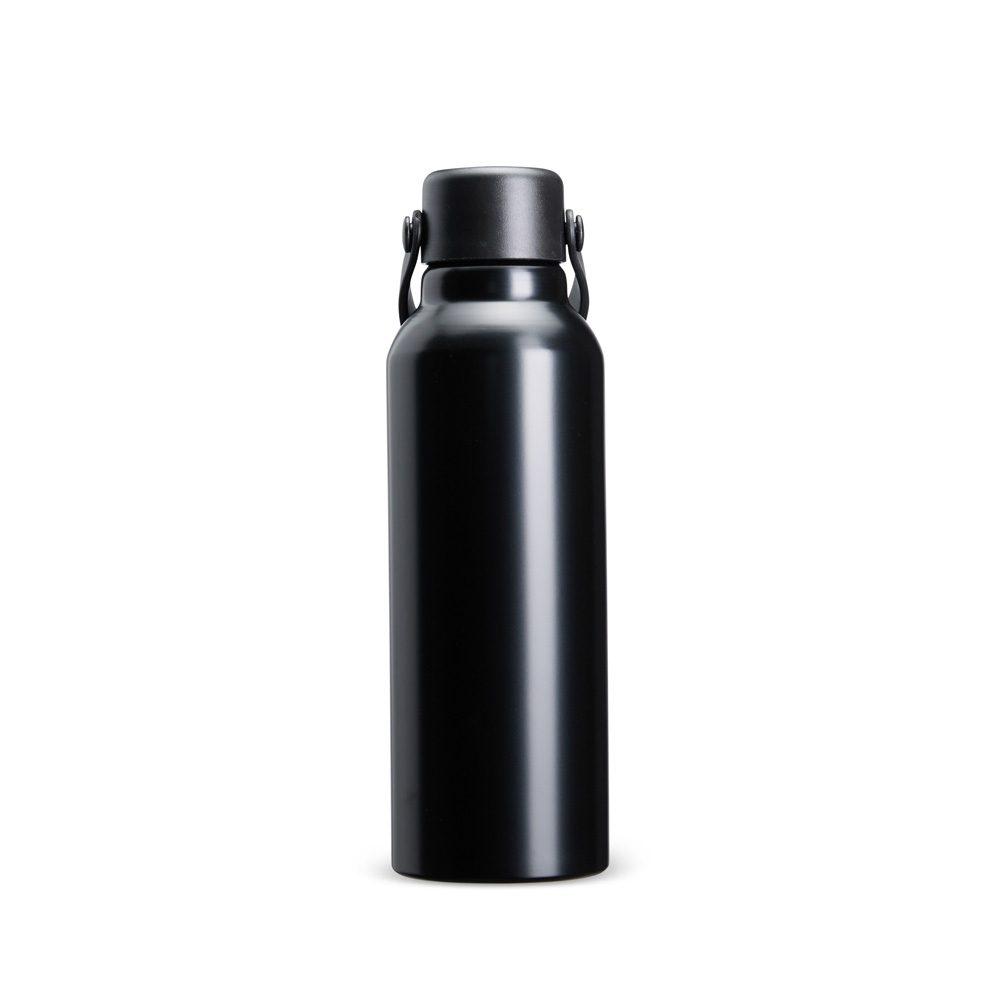 Garrafa Alumínio 800ml GA1822 na cor Preto, brinde personalizado Sky Brindes