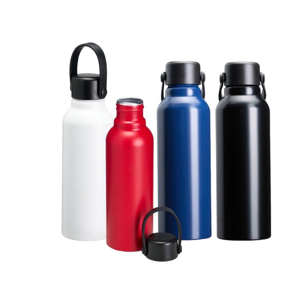 Garrafa Alumínio 800ml GA1822 na cor Vermelho, brinde personalizado Sky Brindes