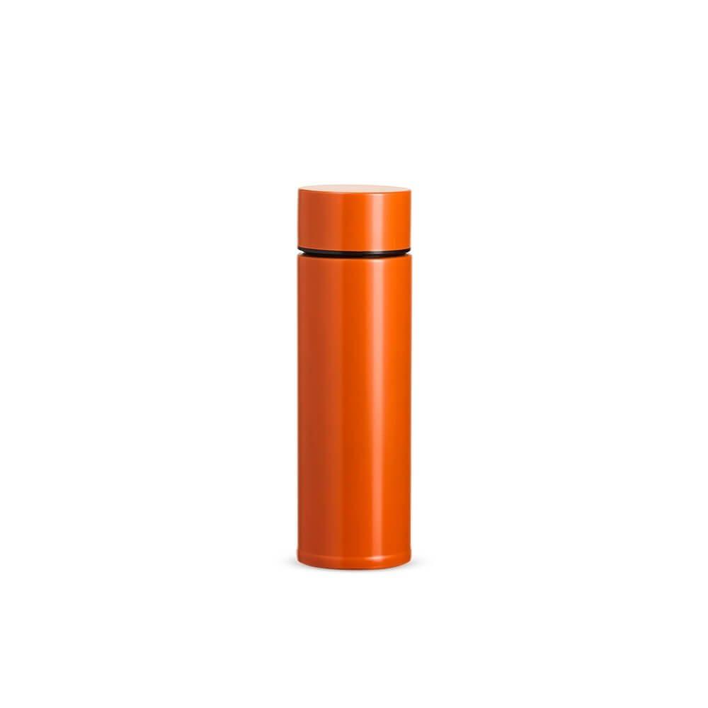 Garrafa Térmica 320ml GA1830 na cor Laranja, brinde personalizado Sky Brindes