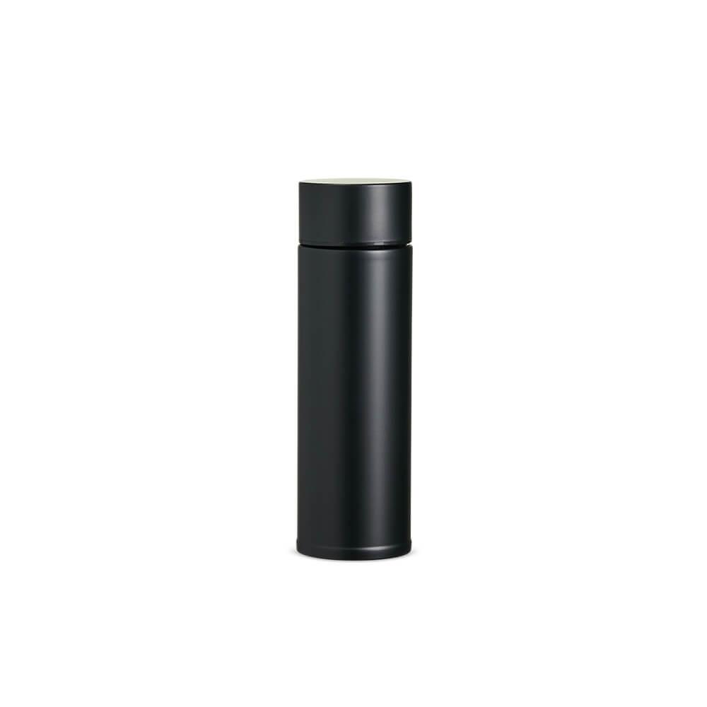 Garrafa Térmica 320ml GA1830 na cor Preto, brinde personalizado Sky Brindes