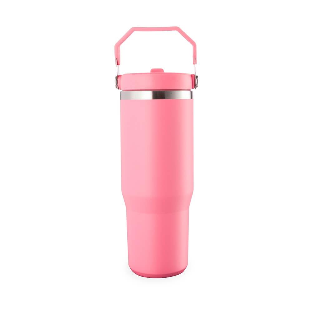 Copo Térmico 800ml GA1842 na cor Rosa, brinde personalizado Sky Brindes
