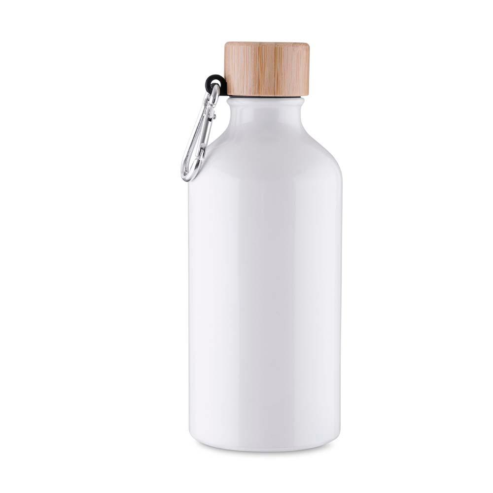 Garrafa Alumínio 550ml GA1855 na cor Branco, brinde personalizado Sky Brindes