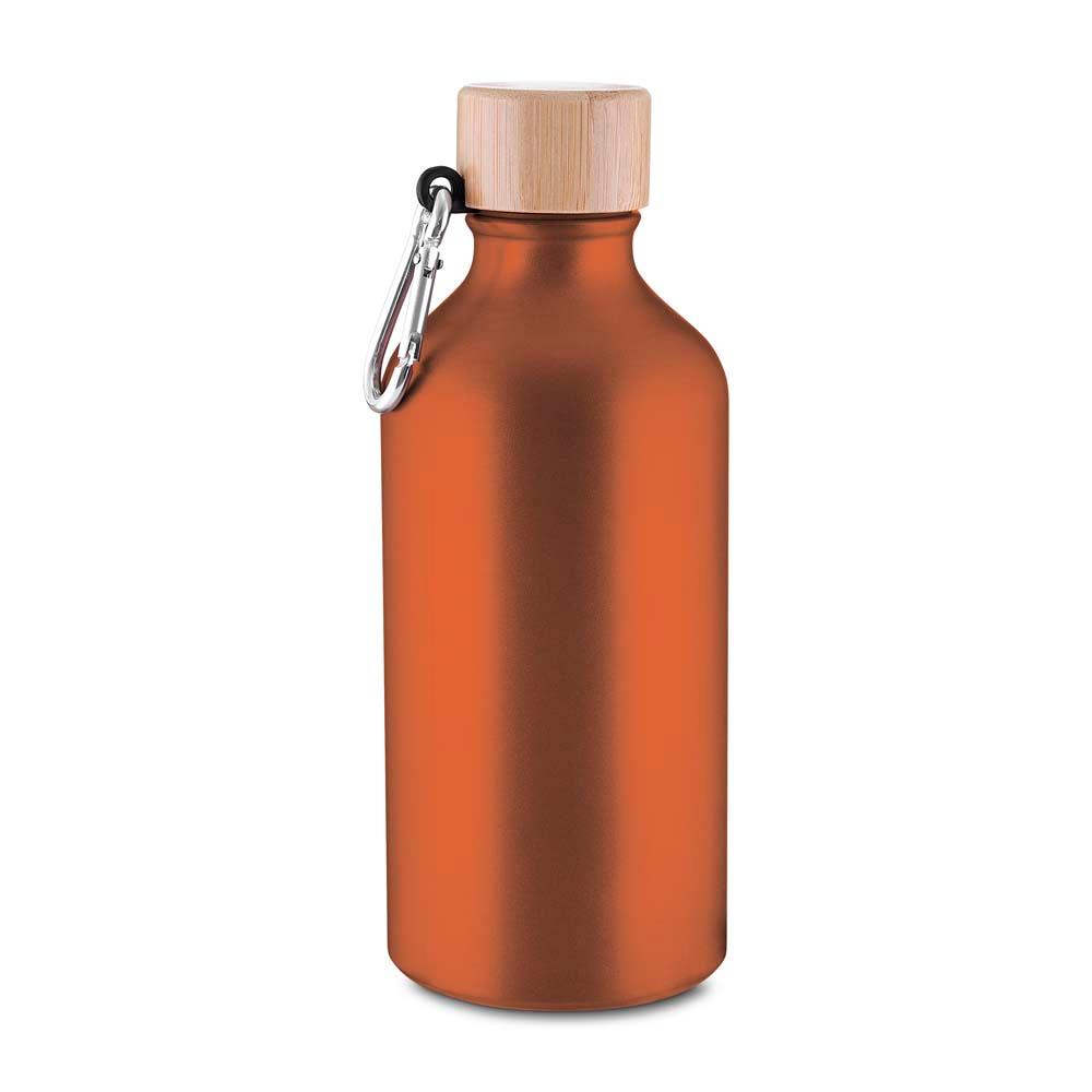 Garrafa Alumínio 550ml GA1855 na cor Laranja, brinde personalizado Sky Brindes