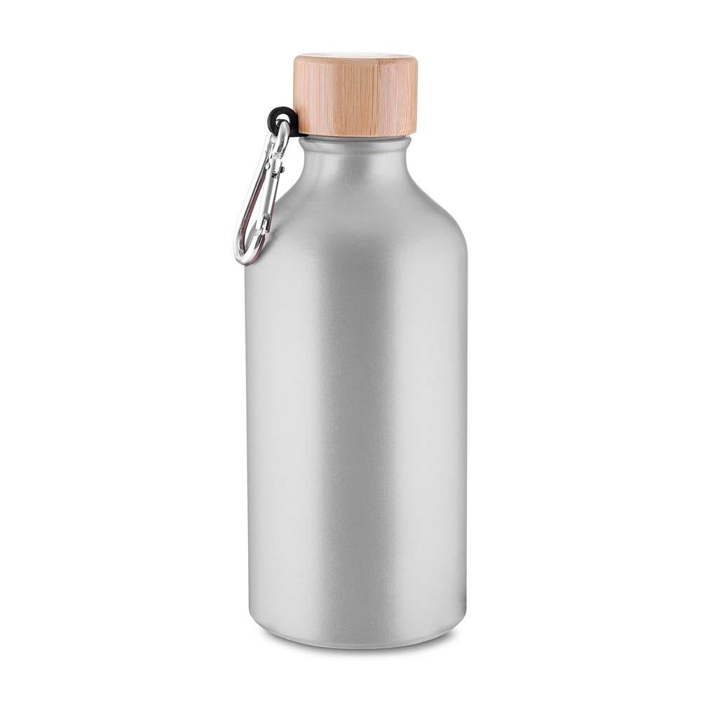 Garrafa Alumínio 550ml GA1855 na cor Prata, brinde personalizado Sky Brindes