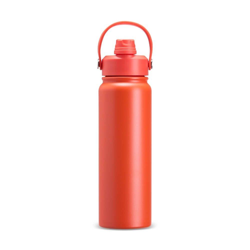 Garrafa Térmica 800ml GA1857 na cor Laranja, brinde personalizado Sky Brindes