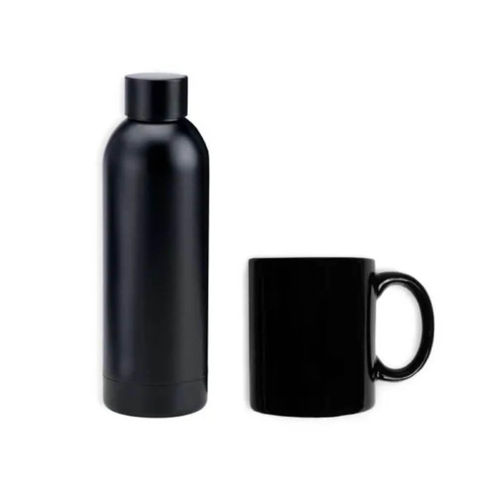 Kit Garrafa 2 Peças GA1859 na cor Preto, brinde personalizado Sky Brindes