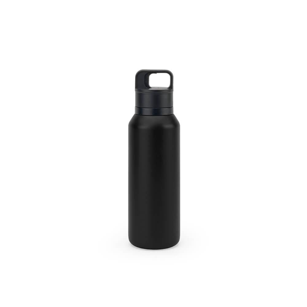 GARRAFA EM AÇO INOXIDÁVEL 590ml GA1873 na cor Preto, brinde personalizado Sky Brindes