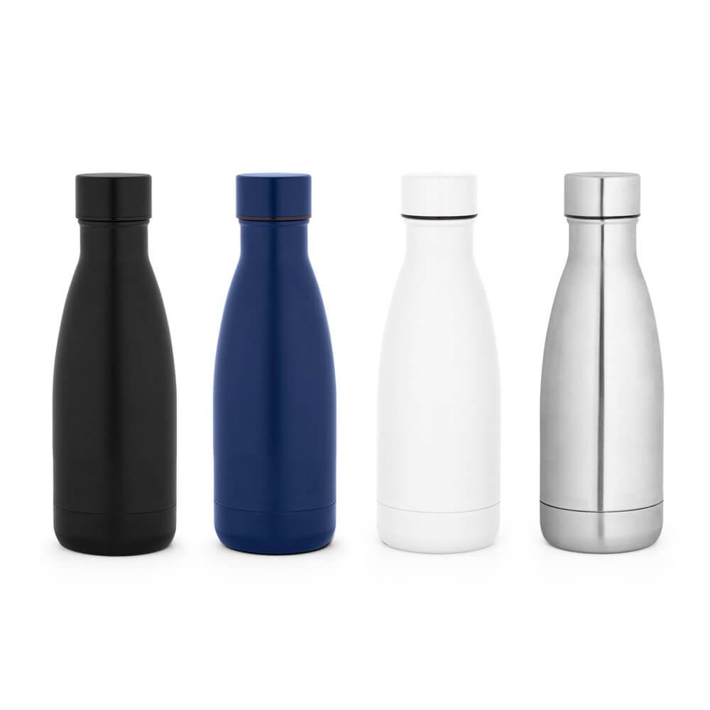 Garrafa em aço inox termica 400ml GA1875 na cor Preto, brinde personalizado Sky Brindes