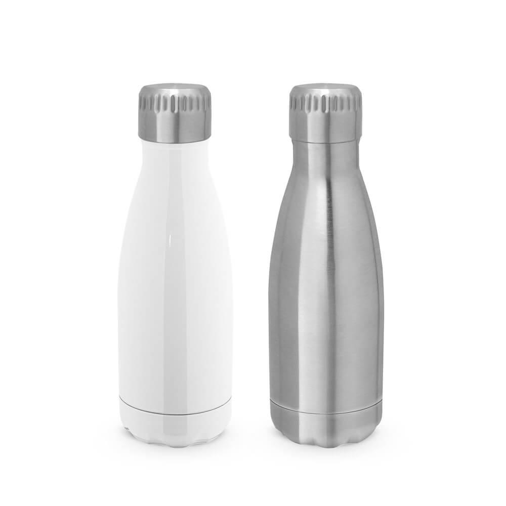 GARRAFA PARA SUBLIMAÇÃO TERMICA 380ml GA1876 na cor Cromado, brinde personalizado Sky Brindes