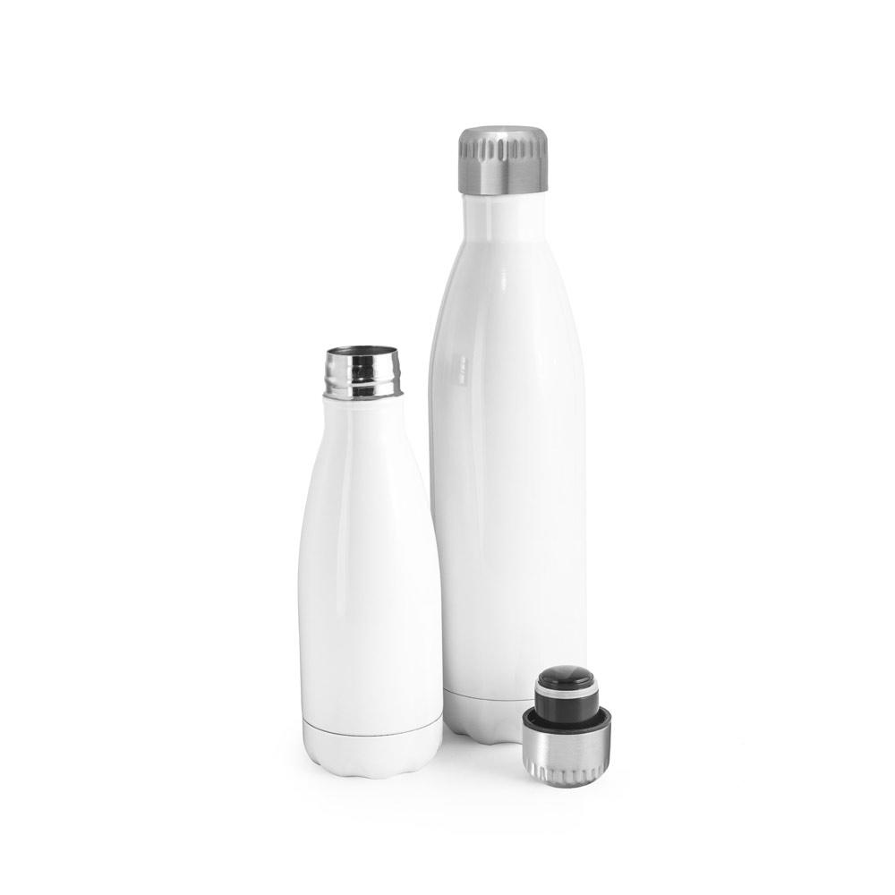GARRAFA PARA SUBLIMAÇÃO TÉRMICA 800ml GA1877 na cor Branco e cobre, brinde personalizado Sky Brindes
