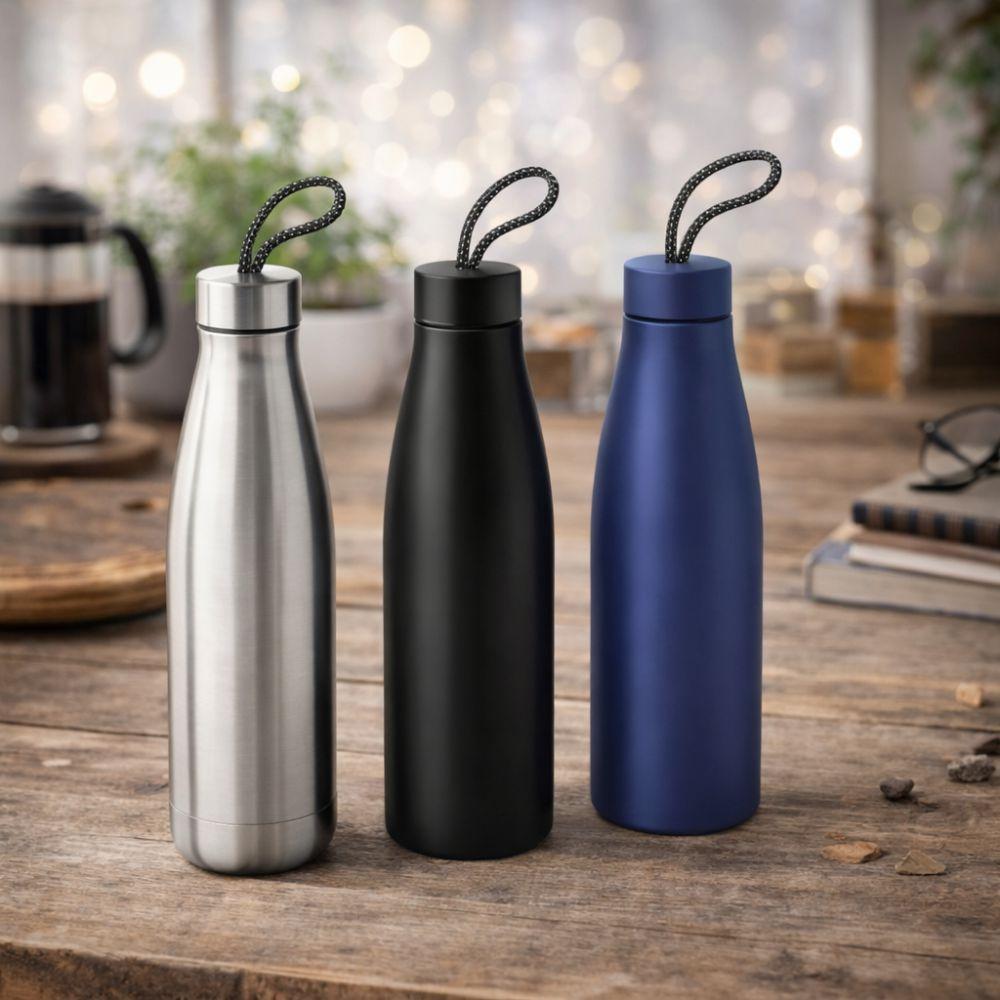 Garrafa Inox 710ml GA1878 na cor Azul marinho, brinde personalizado Sky Brindes