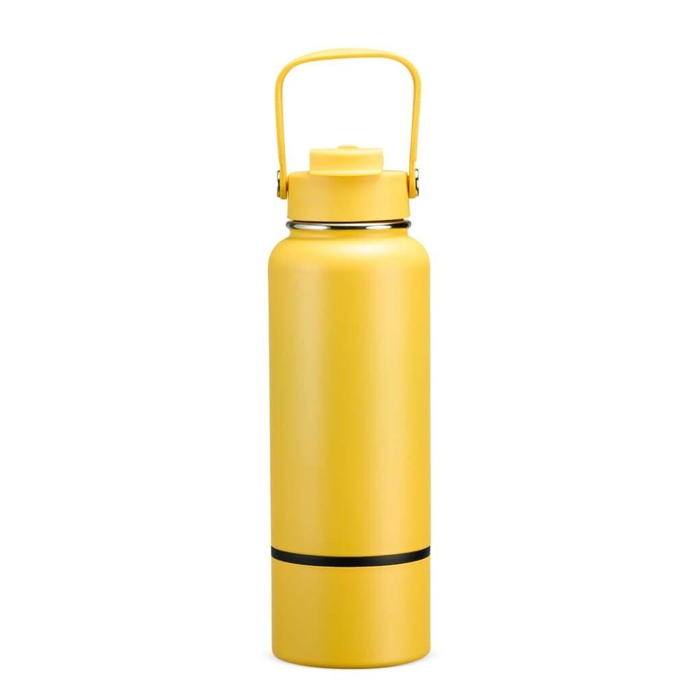 Garrafa Térmica 800ml GA1879 na cor Amarelo, brinde personalizado Sky Brindes